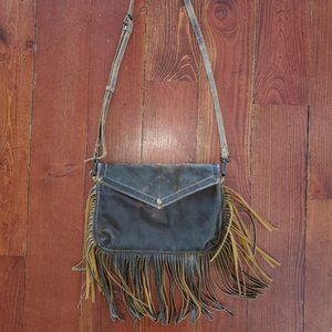Myra Leather Fringe Crossbody Purse